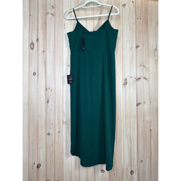 NWT Lulus Reinette Dark Green Midi Dress Cocktail Party Gala Wedding Size L - Picture 4 of 7